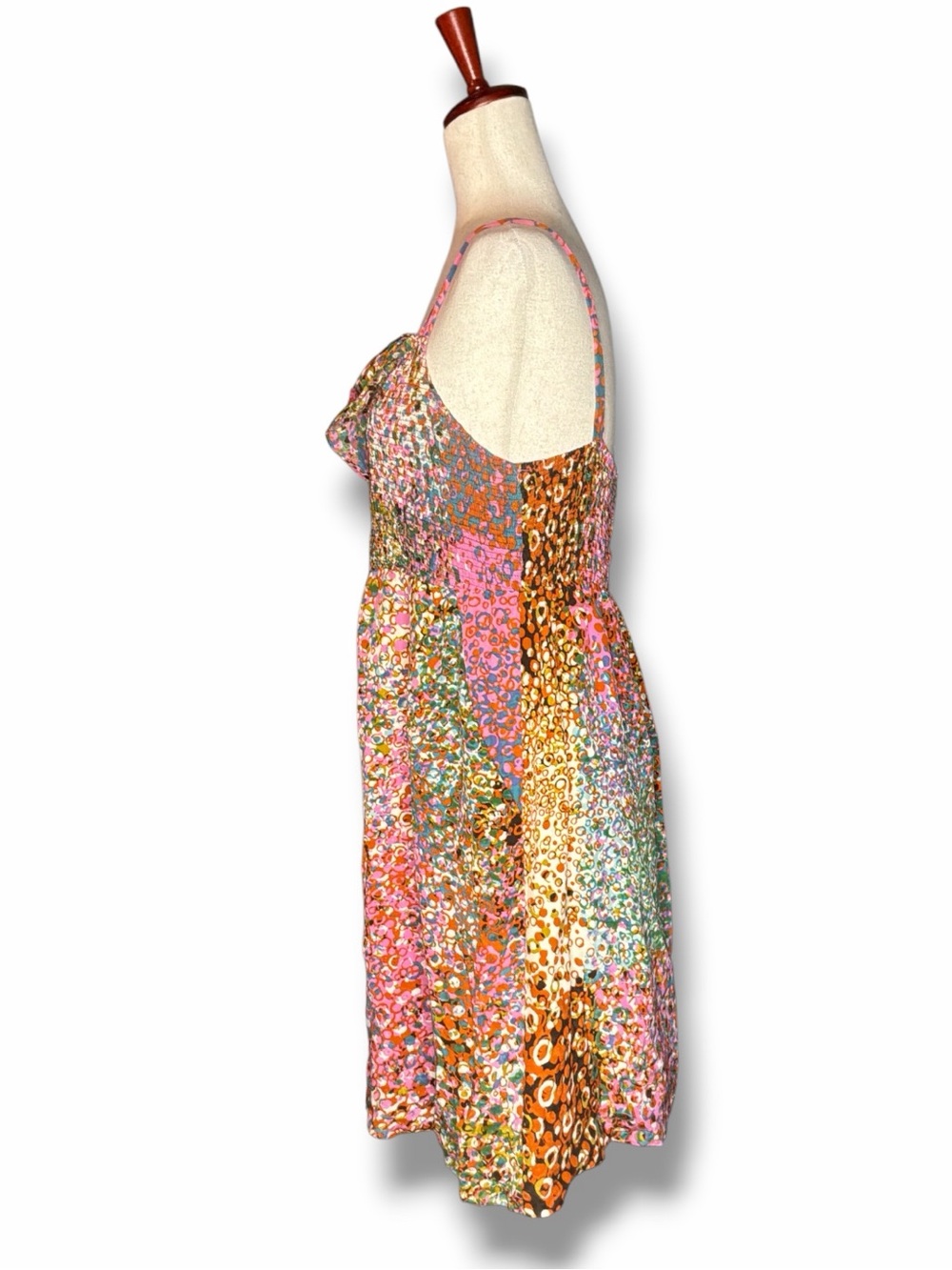 Maeve Pink Multi Silk Confetti Fit & Flare Mini Sundress Size Large - Picture 2 of 7